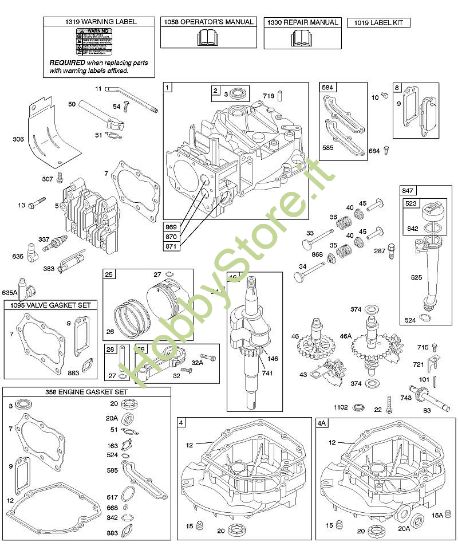 C - Camme, albero motore, cilindro, coppa motore, set guarnizioni, lubrificazione, gruppo pistone, valvole B&S - 12 €¦ 12X802-0115-E1 brand Stihl